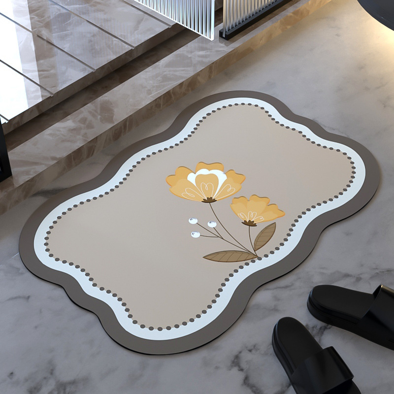 Alfombra absorbente de barro de diatomeas alfombra de piso de baño suave diatomita antideslizante alfombra de piso de baño alfombra de piso de cocina secado rápido