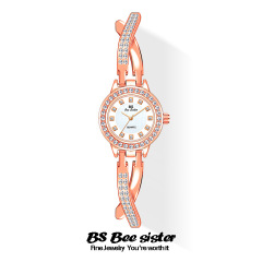 S新款熱銷手錶廠家直銷外貿鍊表蝴蝶交叉滿鑽女表新款熱賣FA1531