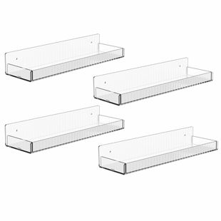 Cross-Border Amazon Vertical Stripesd Acrylic U-Shaped Display Rack Transparent Wall Storage Rack Punch-Free Bathroom Storage