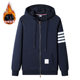 Cardigan Sweater Men's Spring and Autumn Fashionable Loose Four Bar Jacket Couple's Fashion Sports Casual Top Men's Wear