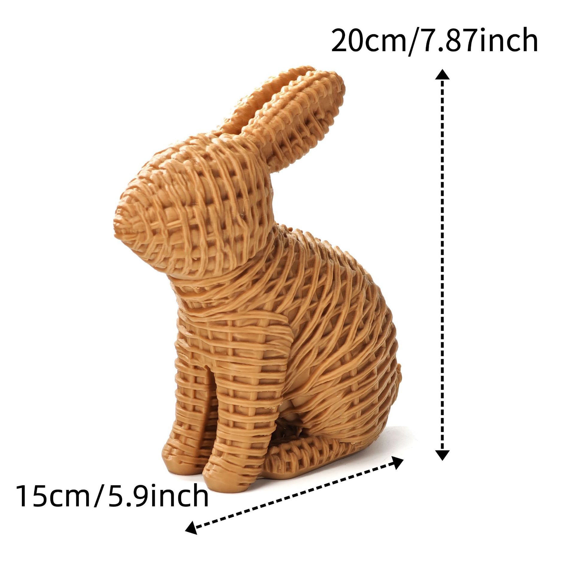 Amazon New Cross - Border Pascua 3D Printing Ratán Bunny Mixed Decoration Products tejiendo adornos de conejo