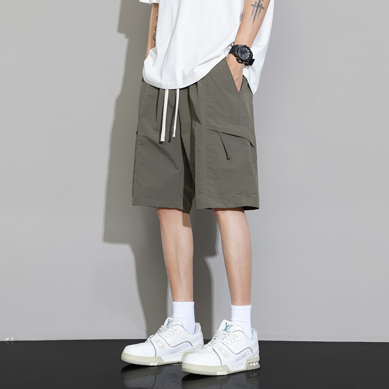 Cargo Shorts Men's Summer 2025 New Ice Silk Cool Casual Straight Pants Men's Trendyy Versatile Five-Point Pants