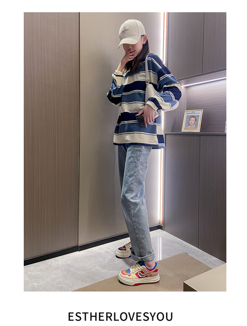 Casual Color Matching Rainbow Mandarin Duck Piccole scarpe bianche Donna 2023 nuova marea primaverile in scarpe sportive con fondo spesso rosso netto_voghion.com