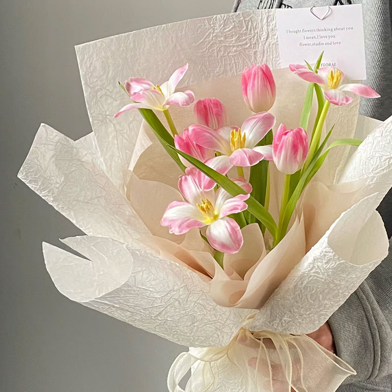 Huaxi Sensación de alta calidad Papel de textura de piedra Pliegues Papel de embalaje de flores Material floral Regalo hecho a mano Material de bricolaje