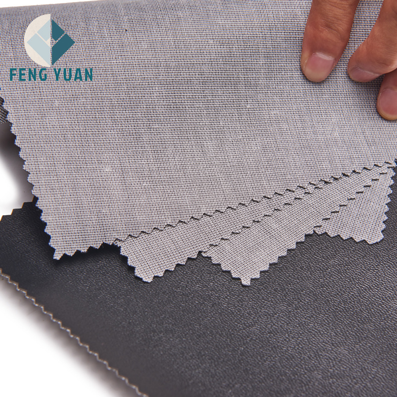 黑色单面加面磅布底杂胶家居扯不烂复合布 PVC人造革环保托底革
