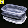 disposable Lunch box wholesale American style rectangle Black and white Fast food Take-out food Packing box transparent Easy Lunch box