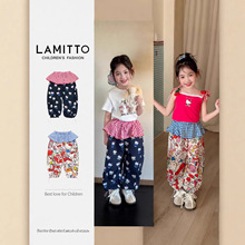 2026春夏新款 女童 奶飒屁帘裤卡通双色防蚊裤LM3108