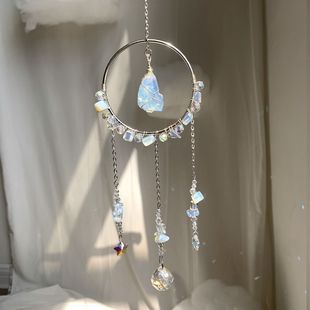 Ins Dream Sunshine Crystal Catcher Sun Wind Chime Moon Room Window Hanging Rainbow Dream Catcher Pendant