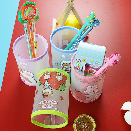 Creative Folding Pen Holder Multi-functional Desktop Office Storage Pen Holder Small Fresh High Beauty Stationery Student Round Pen Bucket 