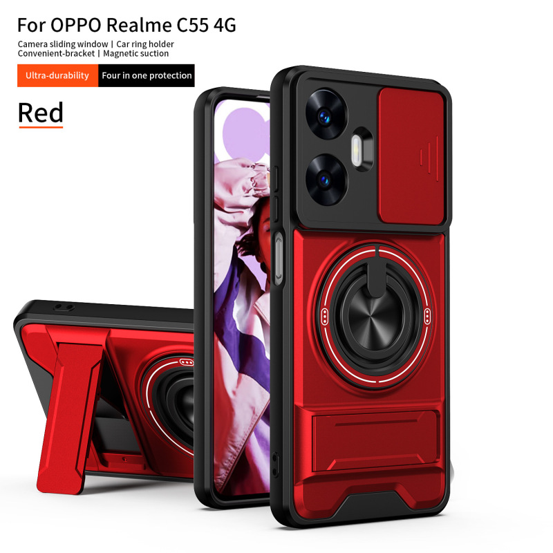 Suitable for Oppo Realme C85 Pro Shunjia Sliding Window Phone Case Realme 15 Magnetic Dual Stand Protective Cover