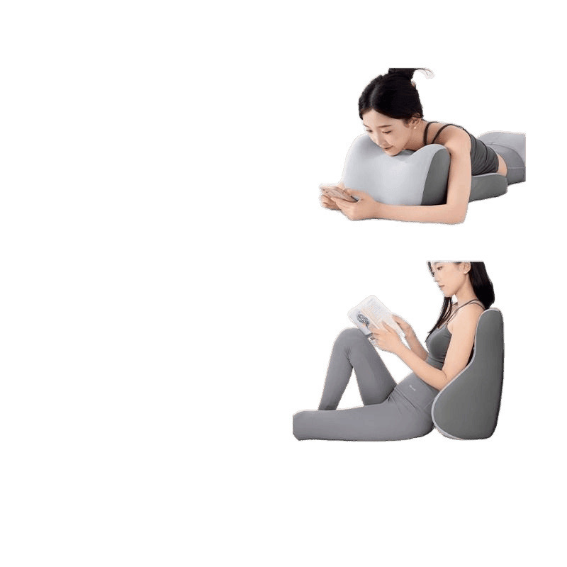 ベッドの上で枕をして、多機能のうつ伏せになります。|undefined