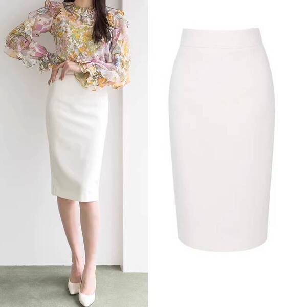 Spring fitted professional skirt