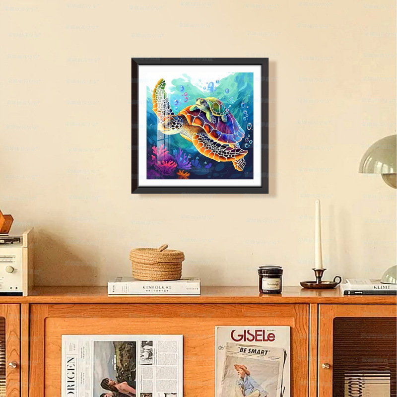 Mona Lisa real bordado cruzado tortuga moderna estética sueños marino sala de estar decoración de puerta de entrada bordado a mano image 2