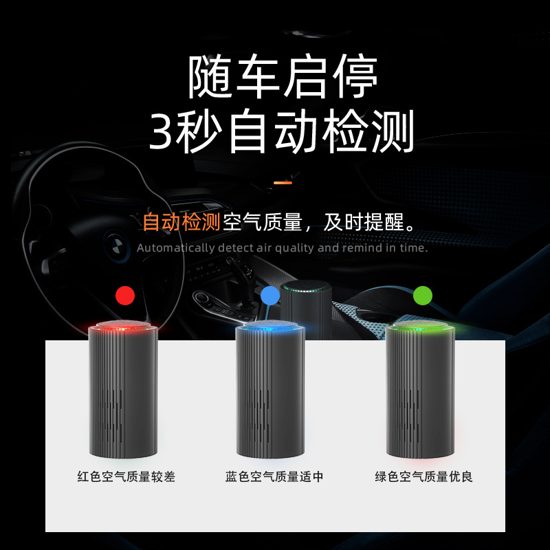 跨境亞馬遜負離子P03車載空氣凈化器濾芯異味USB便攜式家用凈化器
