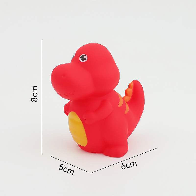 Juegos de agua de venta cruzada de dibujos animados pequeños dinosaurios set animal lindo pellizco pellizco llamó adornos juguetes de baño de pellizco pellizco