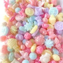 果冻AB系列蝴蝶结心上星屁桃毛线球diy手机链手链饰品配件材料