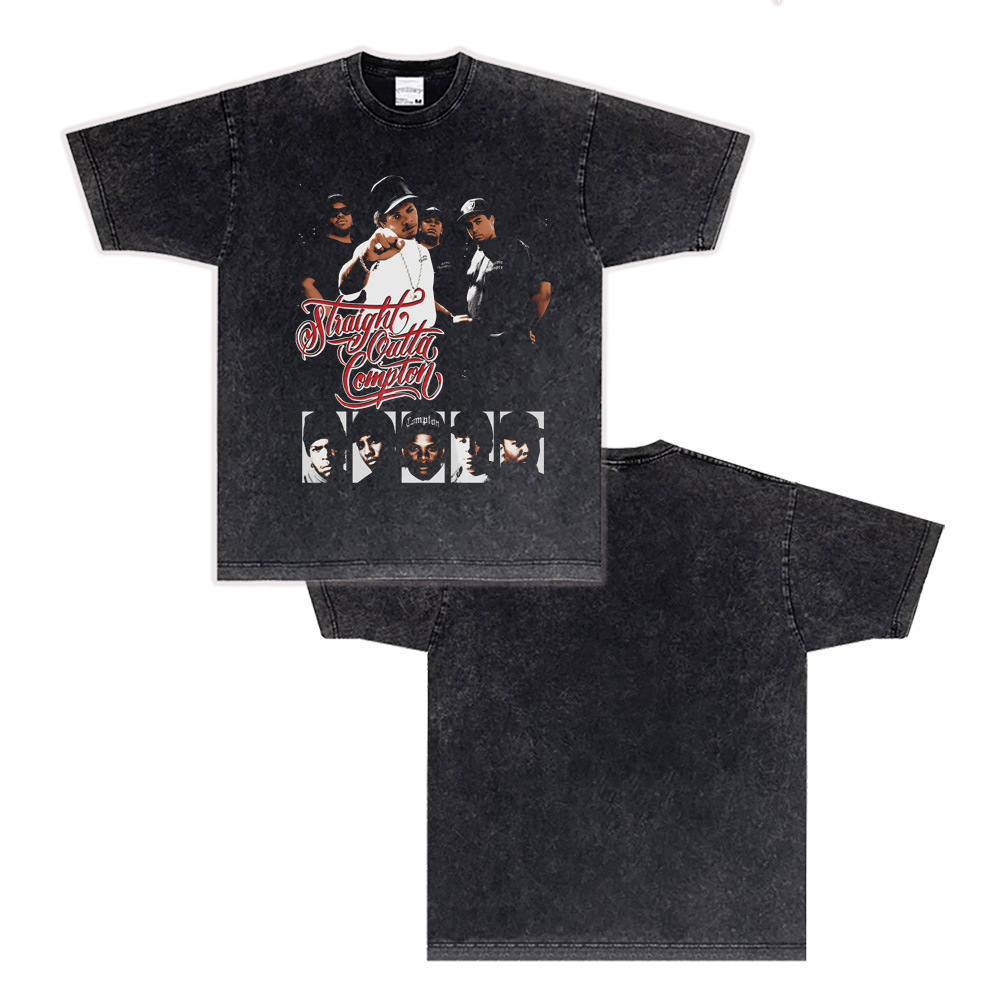 West Coast Rap N.W.A. Digital Direct Jet Washing Made Old American Retro Little Neck Camiseta image 29
