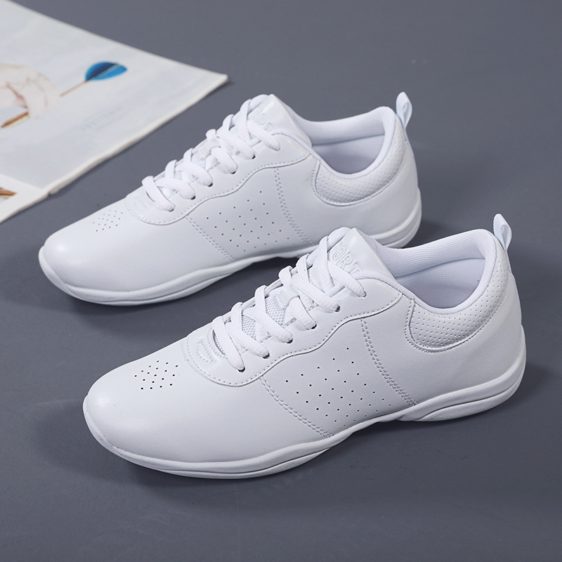Grupo competitivo aeróbicos zapatos blancos zapatos de fitness deportes porristas zapatos de entrenamiento de las mujeres zapatos de competencia de fondo suave niños
