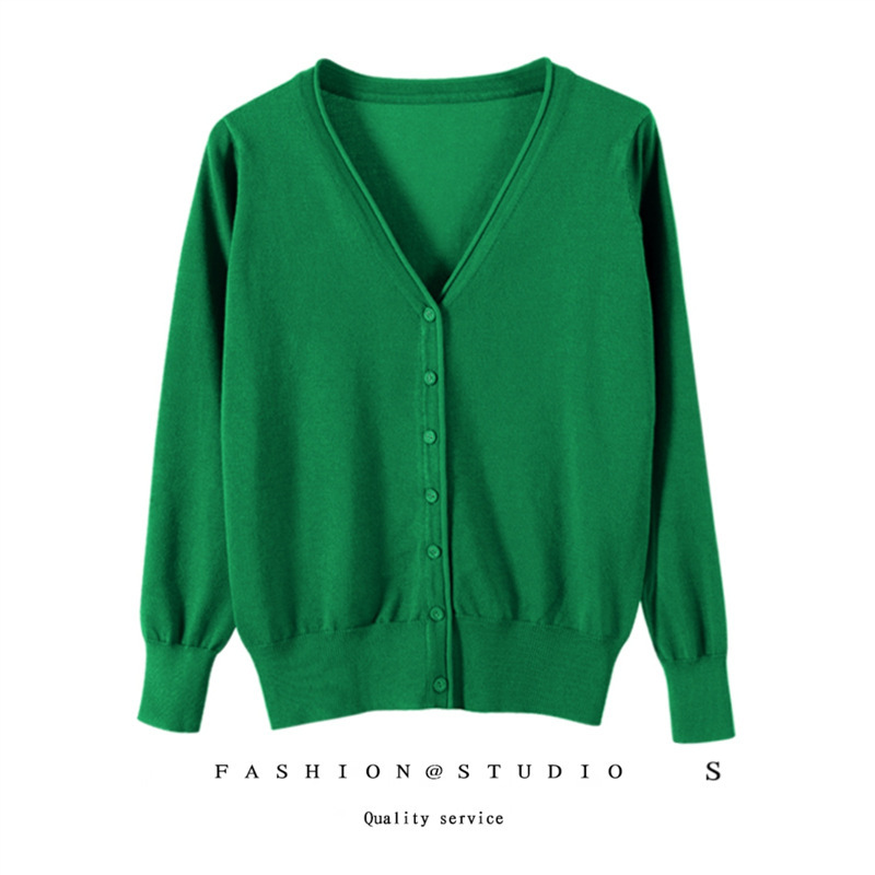 Spring and Autum Large Size Knitted Cardigan for Women 2025 New V-Neck Cheongsam Outer Shawl Top Early Autum Sweater Jacket