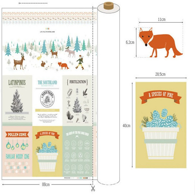 日韩棉麻动物手工DIY布料窗帘门帘桌布面料儿童帐篷布料跨境