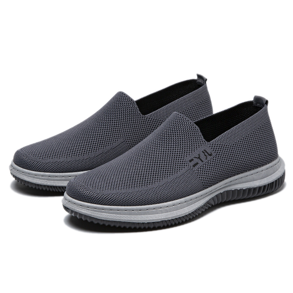 Zapatos deportivos de hombre verano nuevos zapatos de hombre transpirables de tela de malla superficial, zapatos casuales de hombre con un pedal