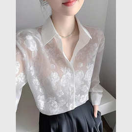 今年爆款白色衬衫女款2025早春衬衣独特漂亮超好看设计感法式上衣