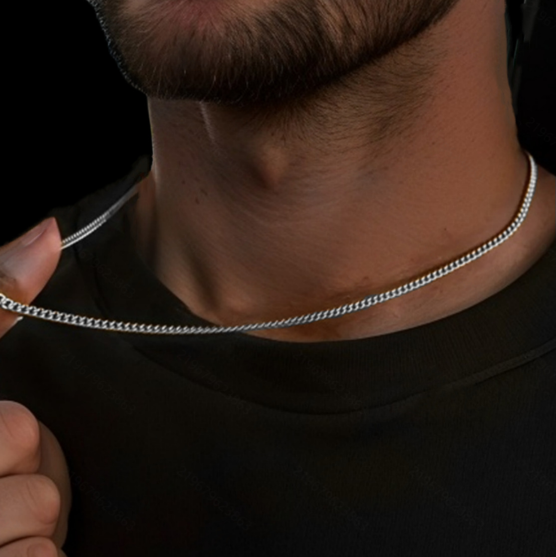 Men's stainless steel jewelry 3mm titanium steel side single chain pendant with chain all-match diy titanium steel jewelry accessories