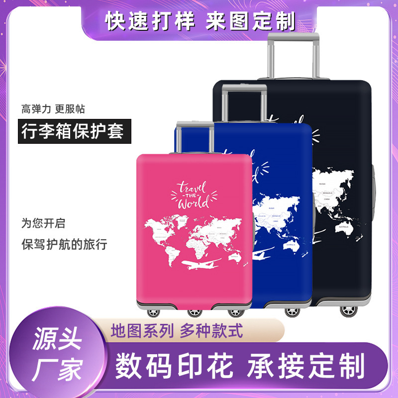 Printed Luggage Protective Cover, Milk Silk Dust Cover, Elastic Luggage Cover, Can Be Customized with Pictures, Trolley Case Cover for Travel Printed Luggage Protective Cover, Milk Silk Dust Cover, Elastic Luggage Cover, Can Be Customized with Pictures, Trolley Case Cover for Travel