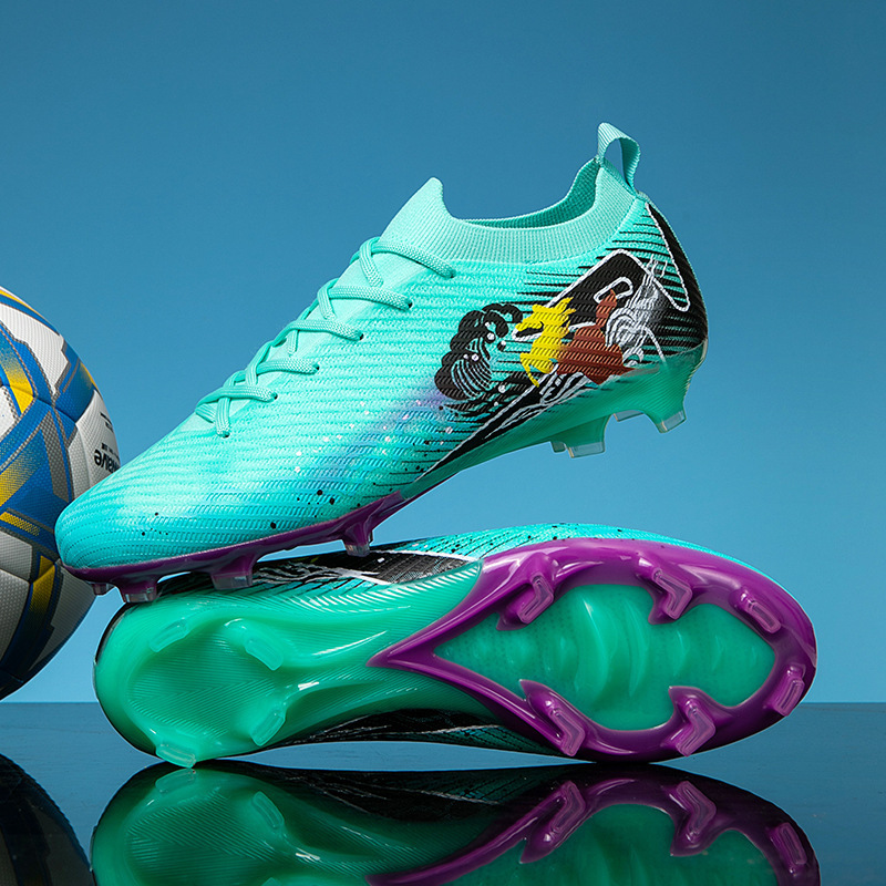 Zapatillas de Fútbol de Corte Bajo de Cuero Sintético Transpirable y Duradero para Césped Natural y Artificial