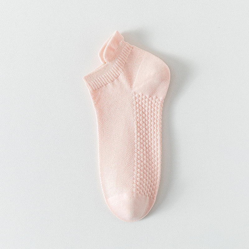 Calcetines de algodón de color sólido, calcetines de barco de malla de verano, calcetines de algodón de paquete independiente, calcetines cortos
