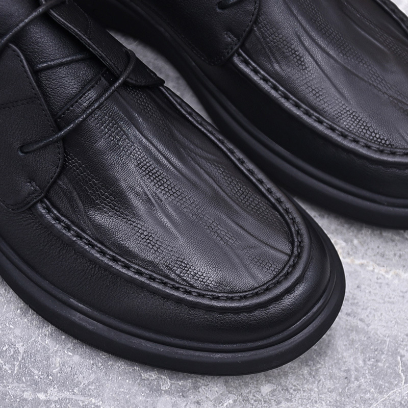 Zapatos de los hombres primavera 2024 primera capa de piel de vaca Deportes zapatos de cuero casual zapatos de cuero de los hombres de trabajo impermeable antideslizante inferior