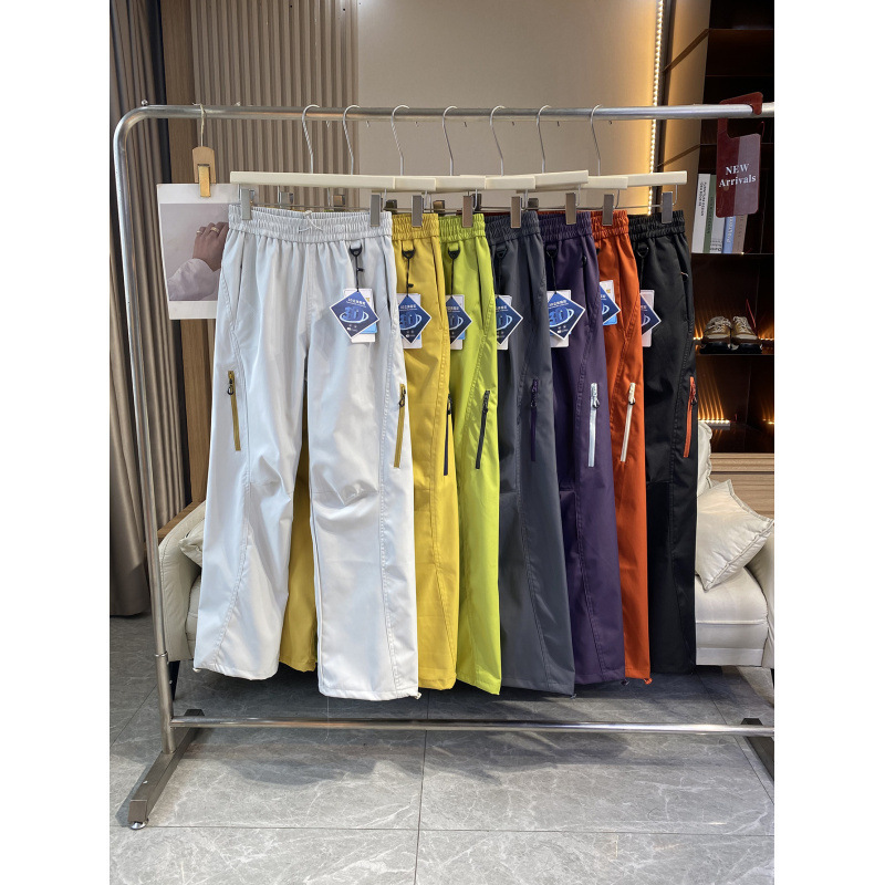 Outdoor Mountain-Style Dopamine Couple's Sports Water-Resistant Straight-Leg Workwear Hiking Pants Unisex Casual Pants