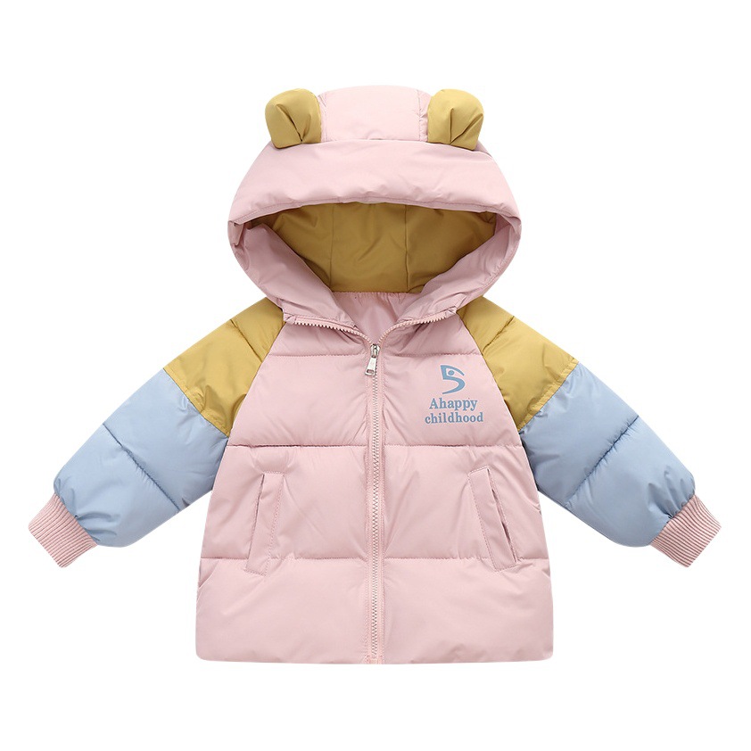 Chaquetas de Algodón Gruesas, Lindas y a la Moda para Niños, Otoño e Invierno 2025, Chaquetas Cortas de Algodón con Bloques de Color
