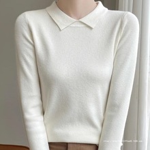 精新打底清仓薄10羊毛衫女设计针织衫翻领感套头毛衣0断码秋冬