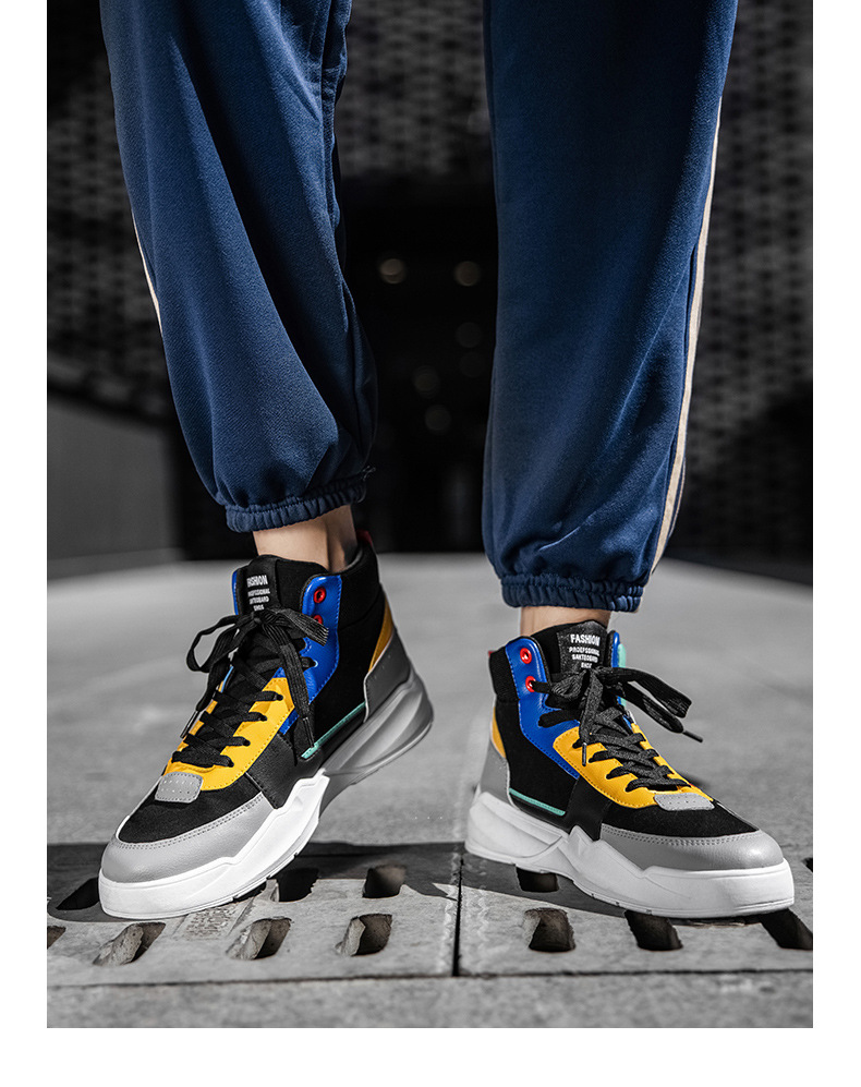 Sneakers alte Scarpe da uomo Inverno Nuova primavera e autunno Traspirante Casual Versatile Plus Velluto Cotone Sport Alla moda_voghion.com