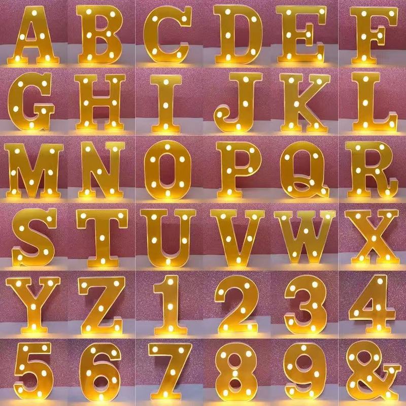 クロスボーダーLED発光文字26英字ライト小さなミラーゴールデンシーンレイアウト装飾雰囲気ライト|undefined
