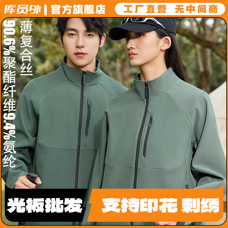 Solid color stand-up collar fleece-lined soft shell custom jacket, thin composite silk breathable windbreaker with logo print LNH2612 Solid color stand-up collar fleece-lined soft shell custom jacket, thin composite silk breathable windbreaker with logo print LNH2612