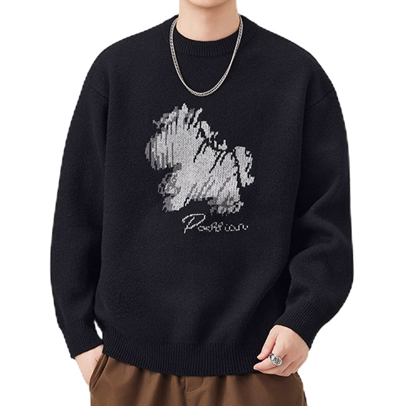 Explosiones transfronterizas de tamaño grande de dibujos animados pony jacquard jersey suéter hombre perecío otoño invierno fábrica al por mayor