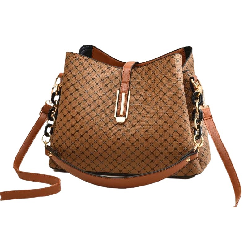 2023 patrón retro señoras bolso de un solo hombro moda bolso de gran capacidad bolso de cubo