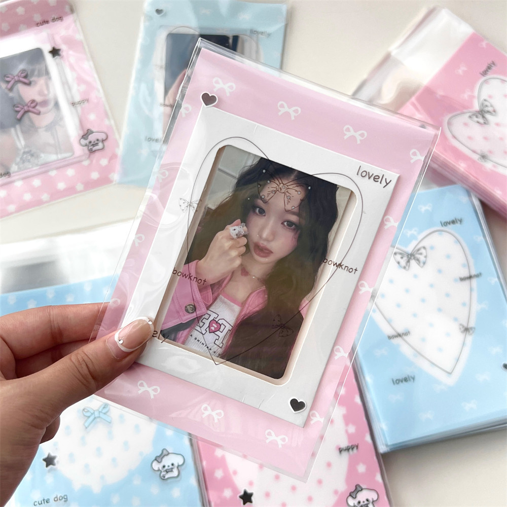 Nuevo color rosa azul linda bolsa ziplock niña bolsa de embalaje Idol pequeña tarjeta bolsa de almacenamiento bolsa de embalaje de dulces al por mayor