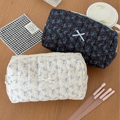 ダークナイトブラック花柄化粧品袋シンプルな女の子の化粧品収納袋小さな新鮮なポータブル学生ユニバーサル八角形バッグ