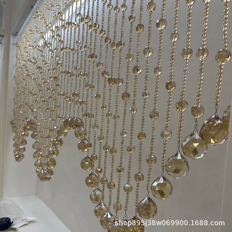 Crystal Bead Curtain Door Curtain Partition Living Room Wave Curtain Crystal Bead Curtain Door Curtain Partition Living Room Wave Curtain