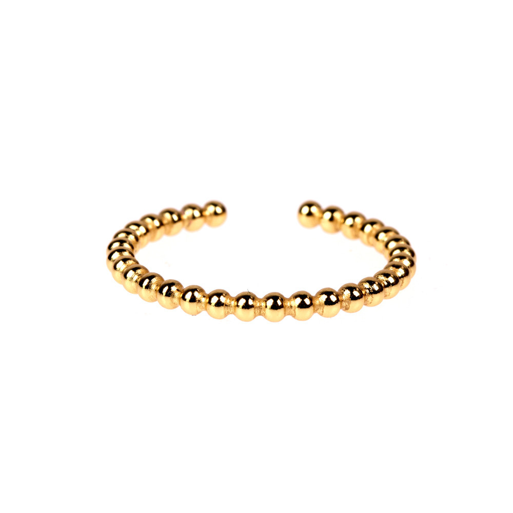 hip hop golden round bead open ring