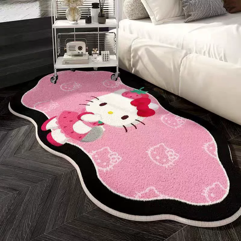Hello Kitty, милый коврик из искусственного меха, комфортное украшение для кровати или беседки, повышенная плотность