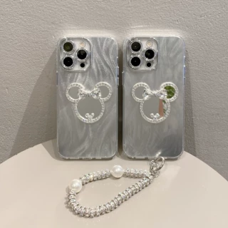 羽纱壳适用苹果16PRO镜面米奇手机壳iphone11自带镜头膜硬保护套