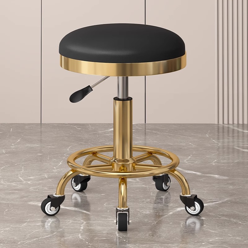 Taburete de belleza, taburete de polea especial para salón de belleza, taburete de peluquería, taburete de peluquería, silla de elevación para manicurista, taburete redondo