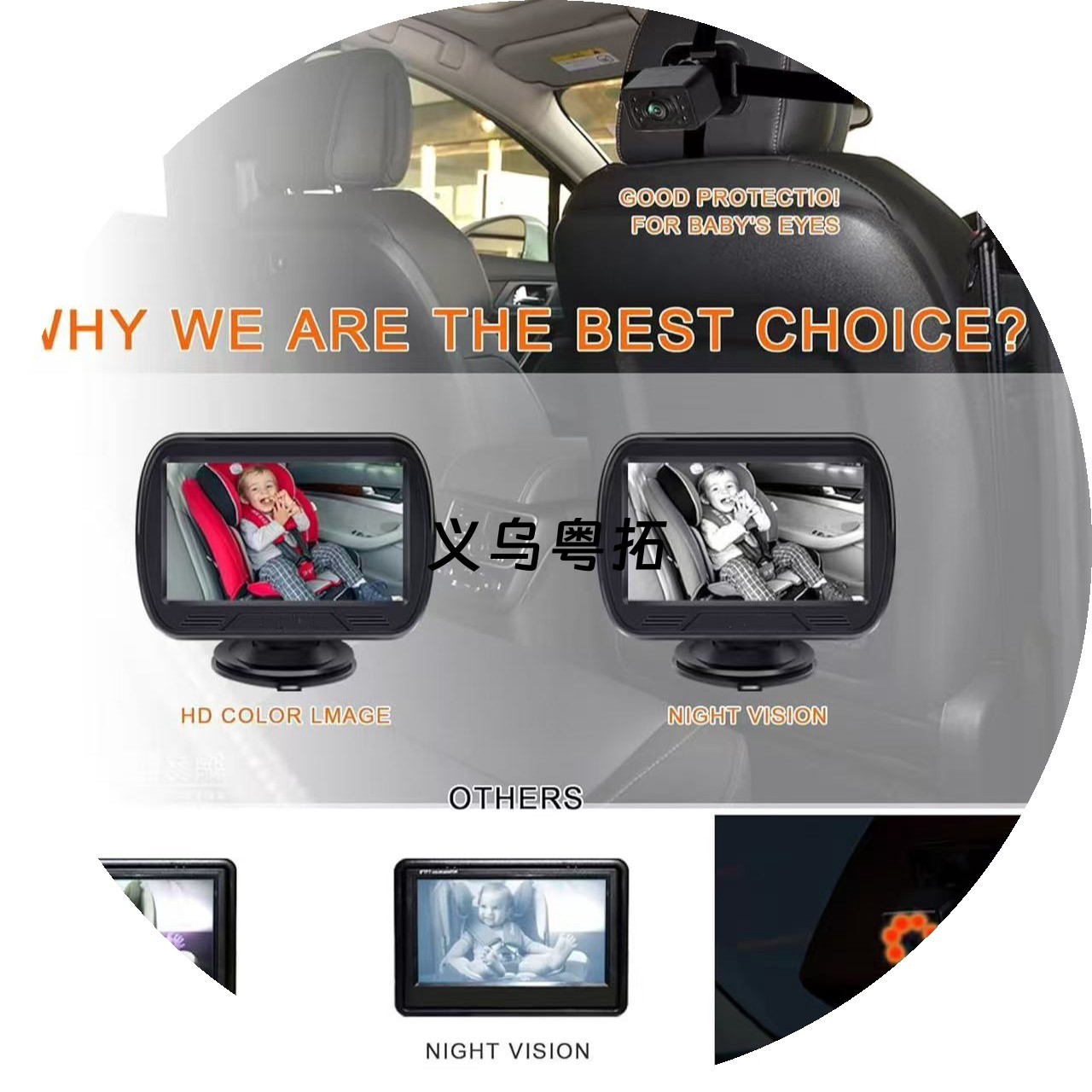Amazon Private Model 4.3inch Car Baby Monitor Display HD Night Vision AHD1080P Camera