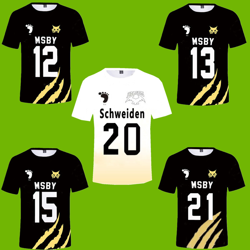 Summer Sports Volleyball Junior Black Wolves cosplay3D Printed Men and Women Casual Sports Short Sleeve T-Shirts Wholesale Summer Sports Volleyball Junior Black Wolves cosplay3D Printed Men and Women Casual Sports Short Sleeve T-Shirts Wholesale