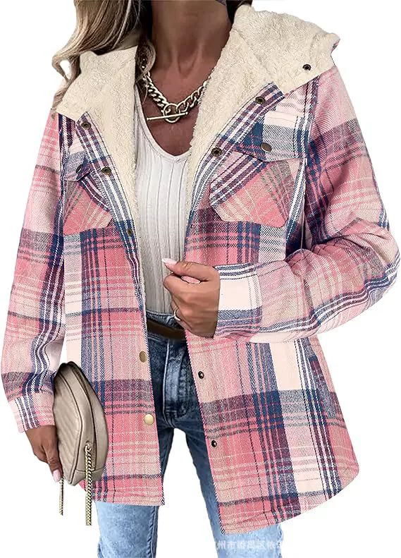 Длинно рукав, шерстяная куртка с капюшоном, европейский стиль, Amazon