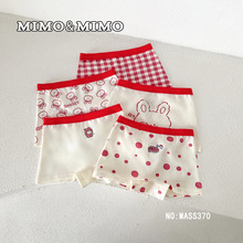 MIMO女儿童内裤A类可爱卡通纯全棉宝宝平角内裤短裤厂家直销5条